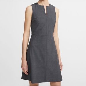 Theory Miyani Stretch Wool Dress in Charcoal